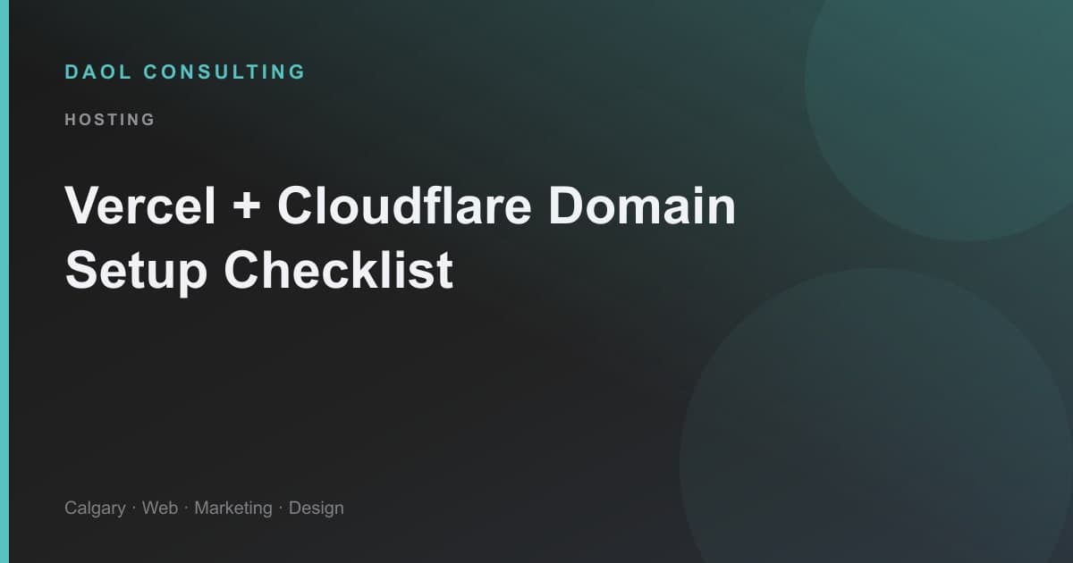 Vercel + Cloudflare 도메인 설정 체크리스트